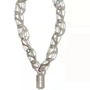 H3LL NO unisex niche designer blade chain necklace women mens fashion jewelry accessory