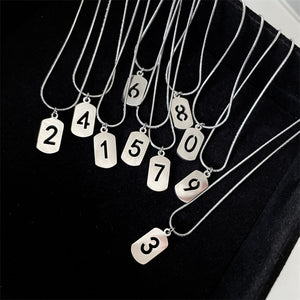 H3LL NO lucky number necklace silver and gold color square shape neck chain women's female jewelry