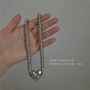 H3LL NO celebrity hip-hop personality cold wind fashion love metal necklace unisex male female clavicle chain