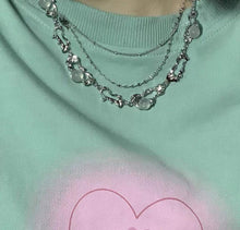 Load image into Gallery viewer, H3LL NO  women&#39;s moonlight stone chain necklace in silver color
