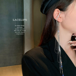 H3LL NO designer extra long exaggerated tassel ear jewelry women
