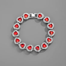 Load image into Gallery viewer, H3LL NO heart shape crystals bracelet chain hip hop unisex men women