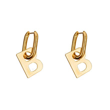Load image into Gallery viewer, H3LL NO niche designer unisex B-shaped earrings gold color exaggerated pendant jewelry men womens