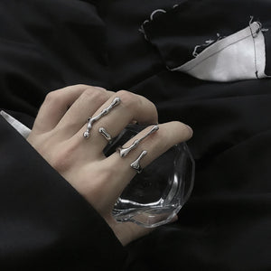 H3LL NO unisex liquid hardware niche design advanced ring fashion jewelry mens women's accessories adjustable opening