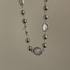 H3LL NO light and extravagant gem bead necklace, collarbone chain fashion jewelry