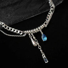 Load image into Gallery viewer, H3LL NO Cool spice girl wind blue water drop necklace female