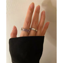 Load image into Gallery viewer, H3LL NO silver Chain style ring, female, minority design sense, zircon, simple and versatile temperament, fashionable jewelry