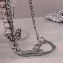 Load image into Gallery viewer, H3LL NO Cool girl design metal chain butterfly pendant adjustable neck choker necklace