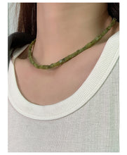 Load image into Gallery viewer, H3LL NO unisex square jade stones beaded necklace chain