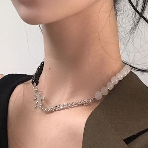 H3LL NO Designer necklace female design black and white chain fashion jewelry